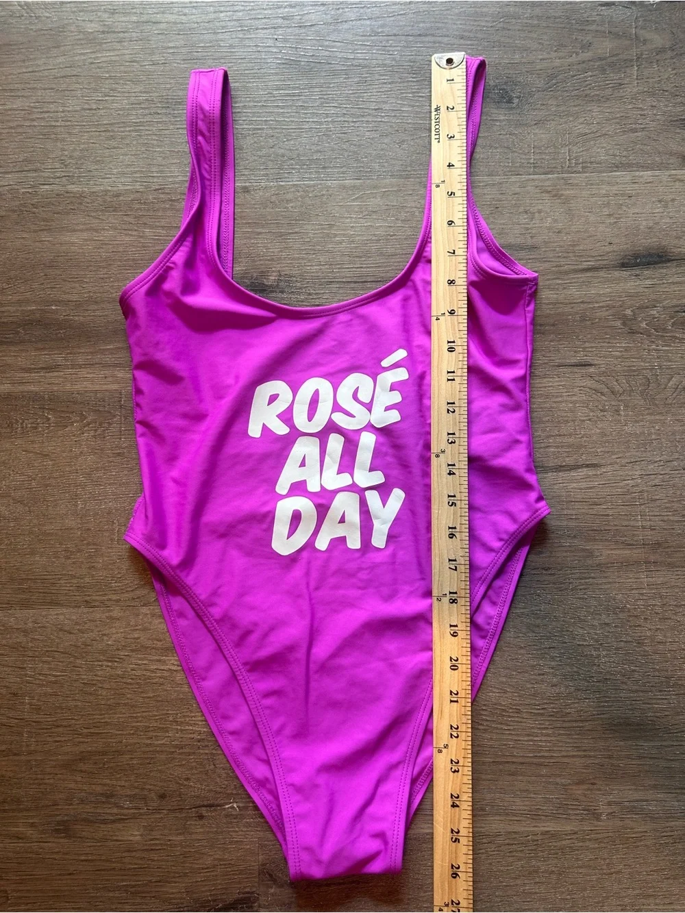 Ravesuits One Piece Swimsuit Womens M/L Pink Rosé All Day High Cut